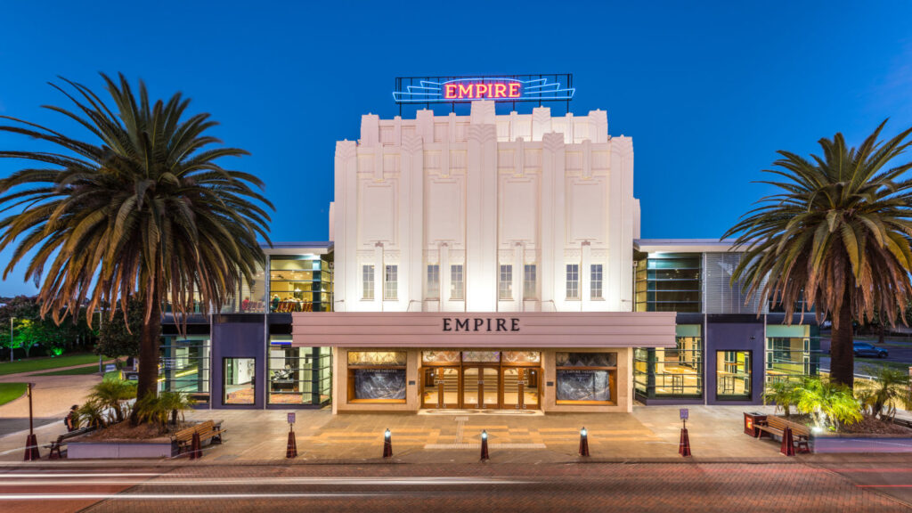 Toowoomba's stunning Empire Theatre at dusk.